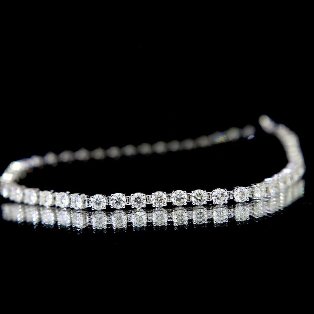 14k Gold 3.93 Ct Natural H Diamond Bracelet - 2