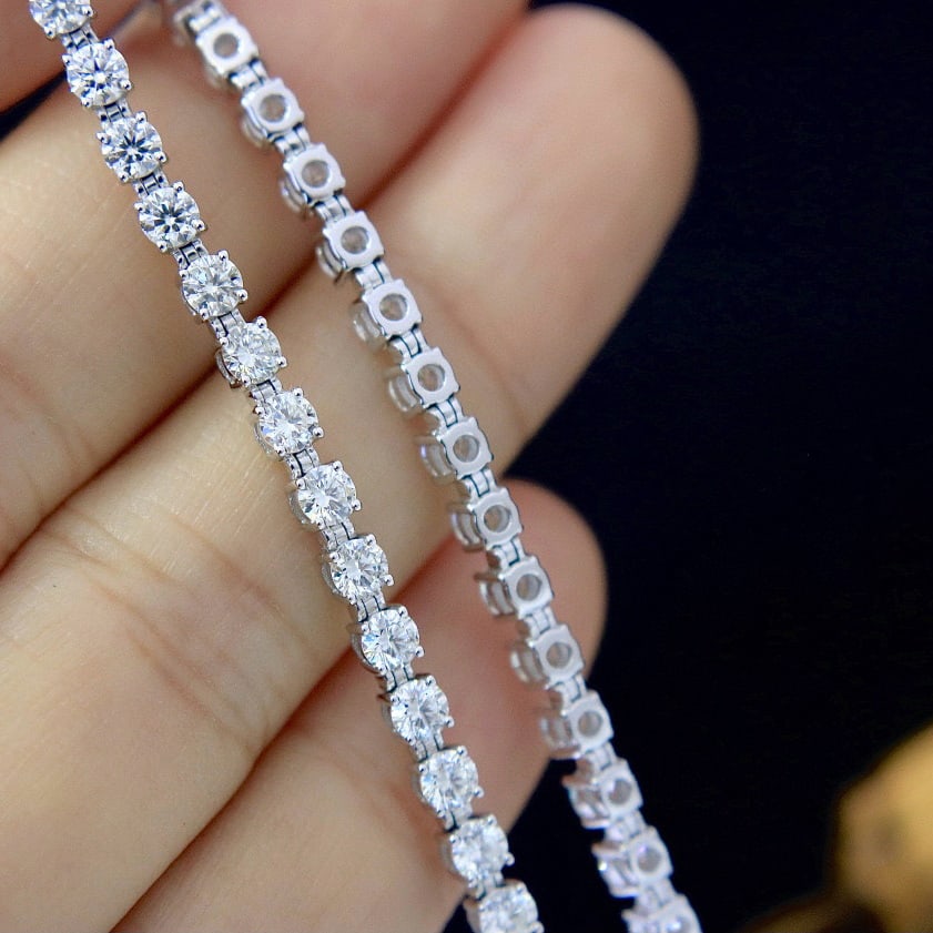 14k Gold 3.93 Ct Natural H Diamond Bracelet - 4