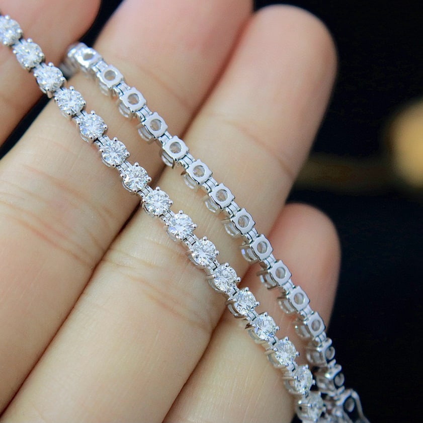 14k Gold 3.93 Ct Natural H Diamond Bracelet - 5