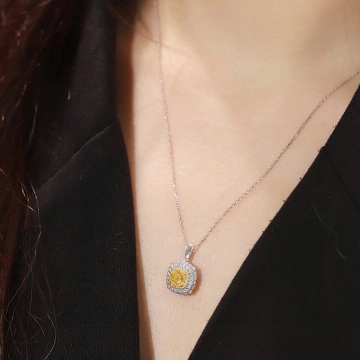 14k Gold 1.44 Ctw Natural Yellow Diamond & Diamond Ring/pendant( Without Chain ) - 4