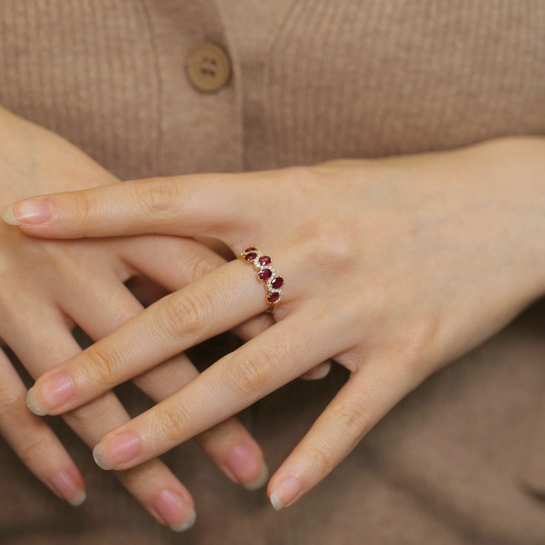 14k Gold 1.34 Ctw Natural Ruby & Diamond Ring - 2