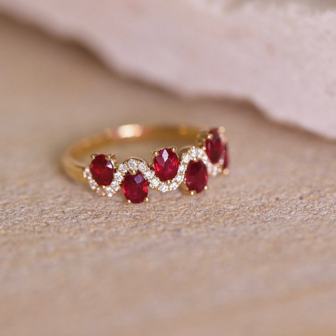 14k Gold 1.34 Ctw Natural Ruby & Diamond Ring - 3