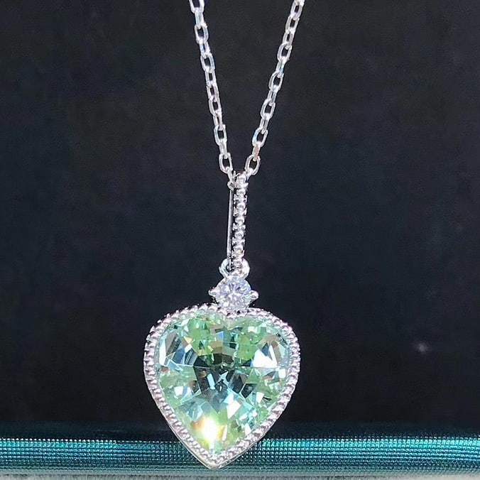 14k Gold 3.24 Ctw Natural Tourmaline & Diamond Pendant( Without Chain ) - 2