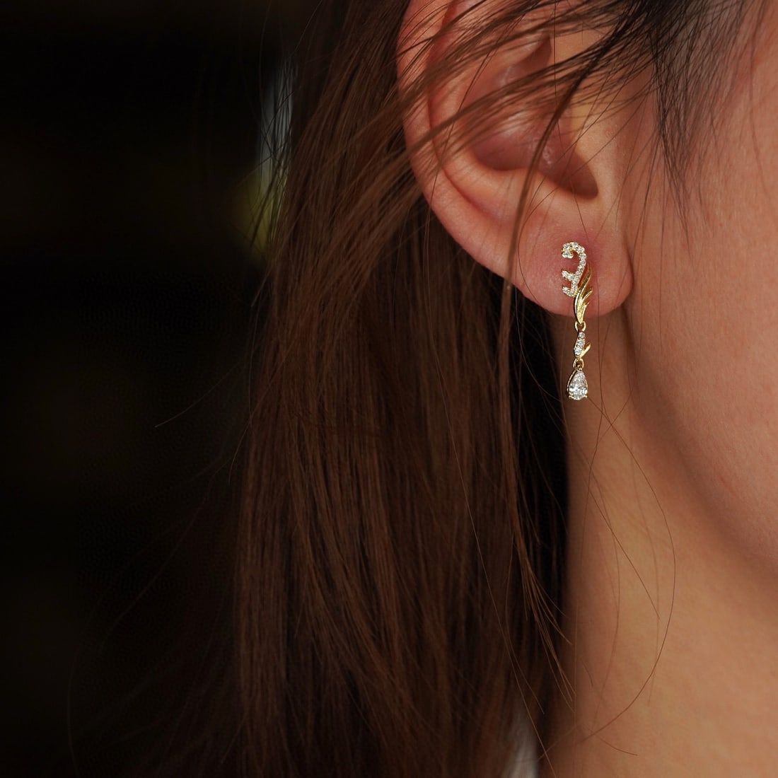 14k Gold 0.44 Ct Natural H Diamond Earrings - 2