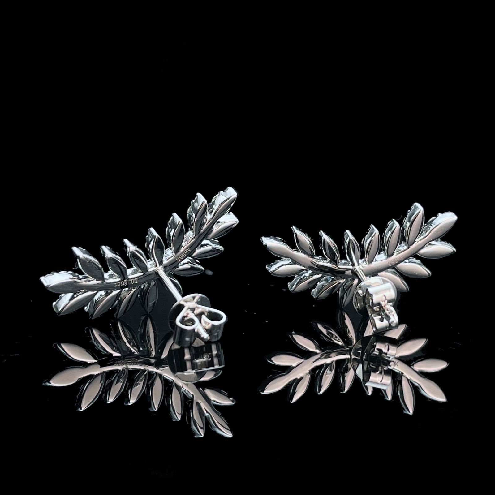 14k Gold 0.86 Ct Natural H Diamond Earrings - 5