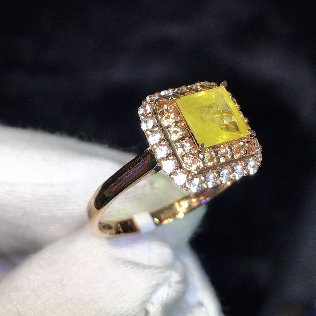 14k Gold 1.5 Ct Natural Sapphire & Sapphire & Sapphire Ring - 2