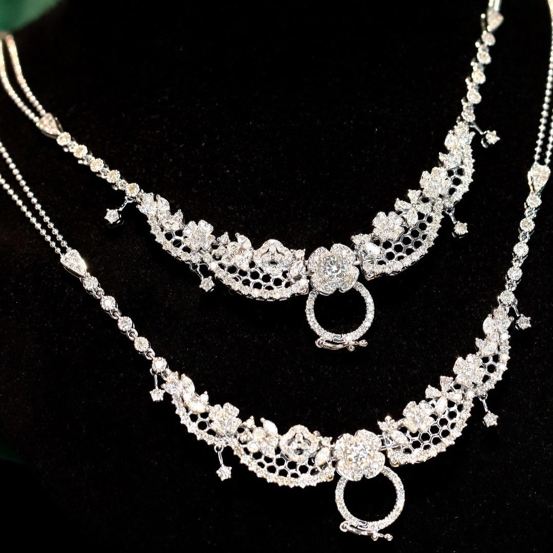 14k Gold 1.78 Ct Natural H Diamond Necklace - 2