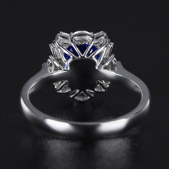 14k Gold 2.49 Ctw Natural Sapphire & Diamond Ring - 3