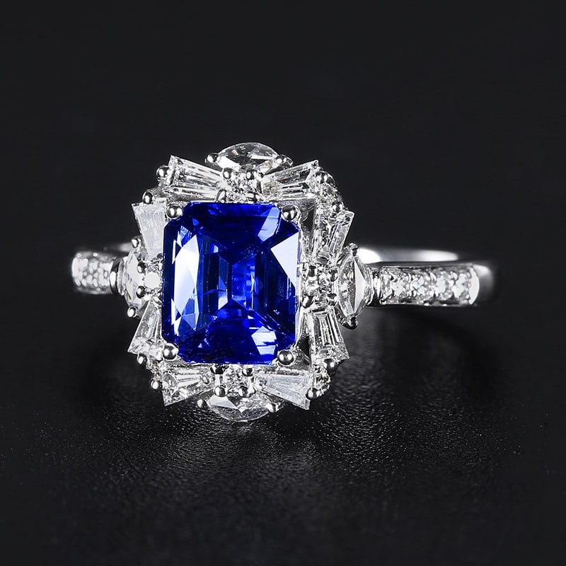 14k Gold 2.49 Ctw Natural Sapphire & Diamond Ring - 5