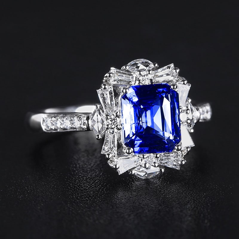 14k Gold 2.49 Ctw Natural Sapphire & Diamond Ring - 6