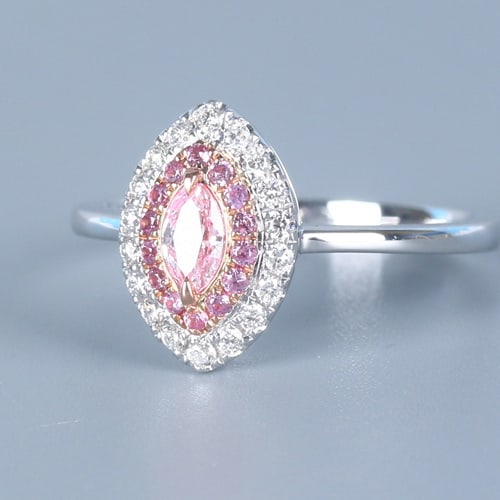 14k Gold 0.37 Ctw Natural Pink Diamond & Diamond Ring - 4
