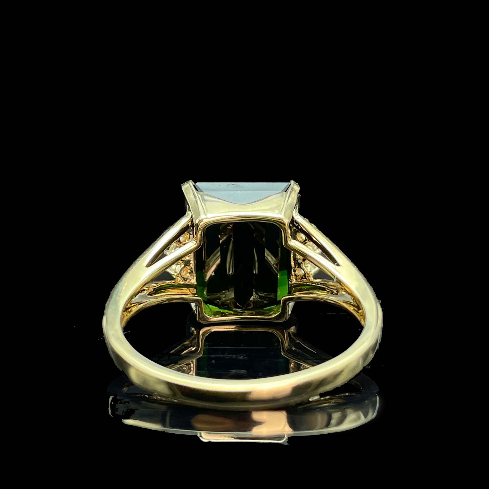 14k Gold 7.9 Ct Natural Tourmaline & Diamond Ring - 2