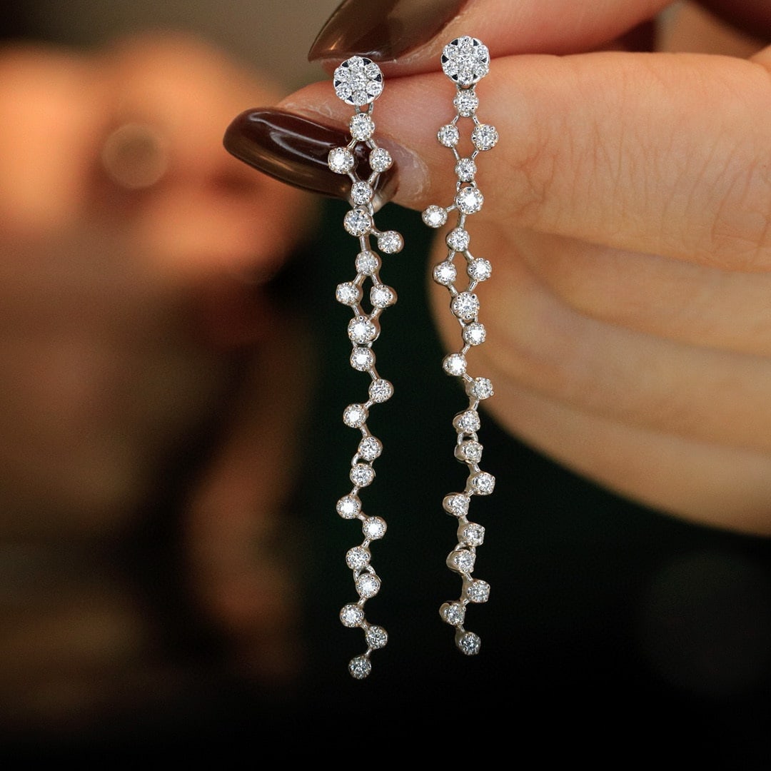 14k Gold 0.66 Ct Natural H Diamond Earrings (1 of 7)