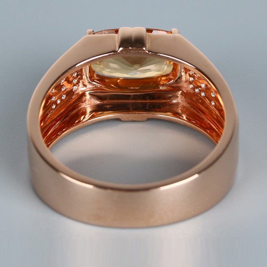 14k Gold 2.05 Ct Natural Sapphire & Diamond & Men¡¯s Ring - 2