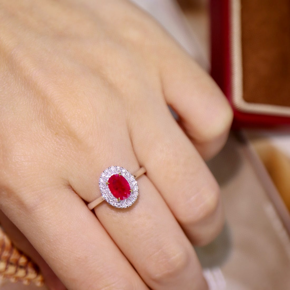 14k Gold 1.46 Ctw Natural Ruby & Diamond Ring - 4