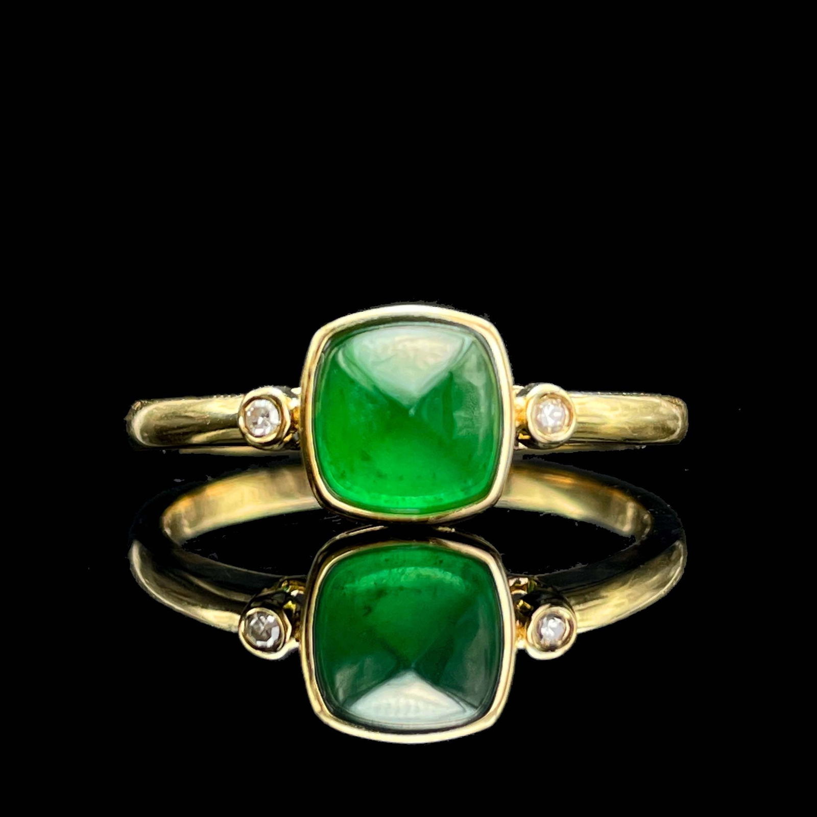 14k Gold 1.02 Ctw Vivid Green Natural Emerald & Diamond Ring (1 of 6)