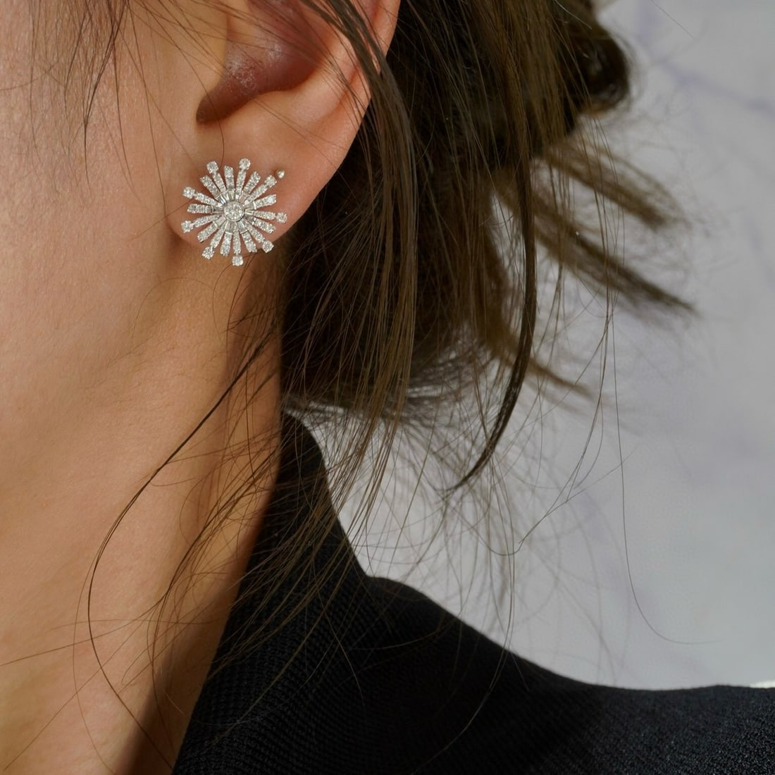 14k Gold 1.04 Ct Natural H Diamond Earrings - 2