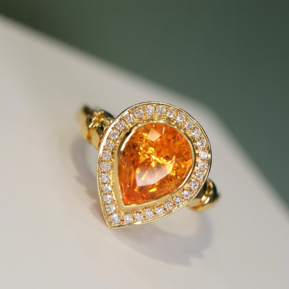 14k Gold 2.23 Ct Natural Spessartine & Diamond Ring - 4