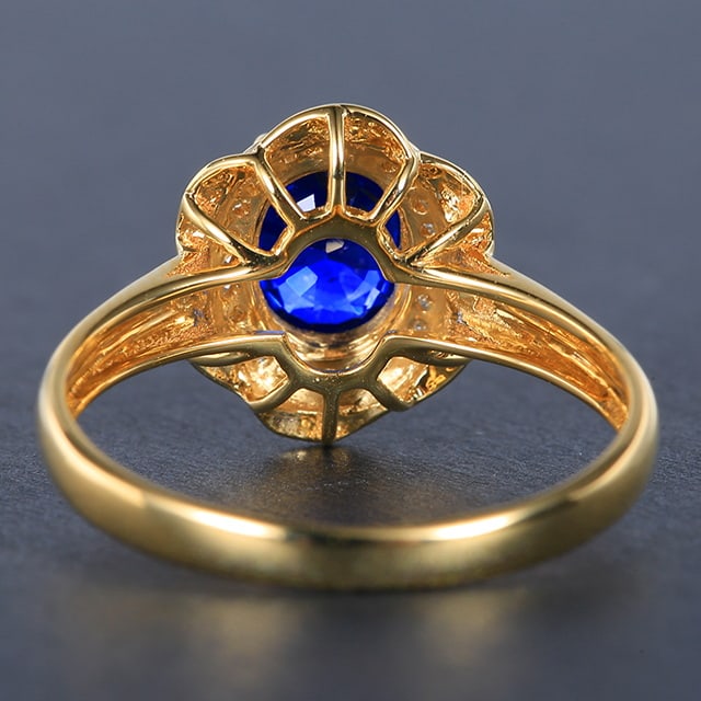 14k Gold 1.28 Ctw Natural Sapphire & Diamond Ring - 5