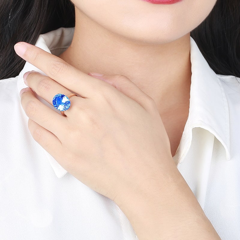 14k Gold 12.02 Ct Natural Topaz Ring - 3