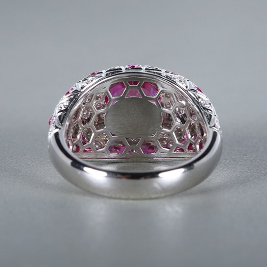 14k Gold 2.63 Ctw Natural Padparadscha Sapphire & Diamond Ring - 6