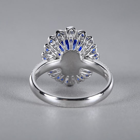 14k Gold 2.93 Ctw Natural Sapphire & Diamond Ring - 2