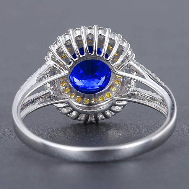 14k Gold 1.67 Ctw Natural Sapphire & Diamond Ring - 2