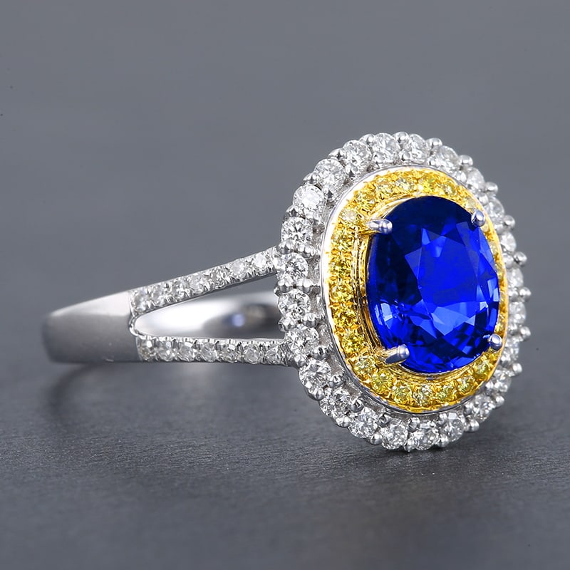 14k Gold 1.67 Ctw Natural Sapphire & Diamond Ring - 4