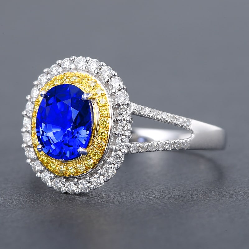 14k Gold 1.67 Ctw Natural Sapphire & Diamond Ring - 5