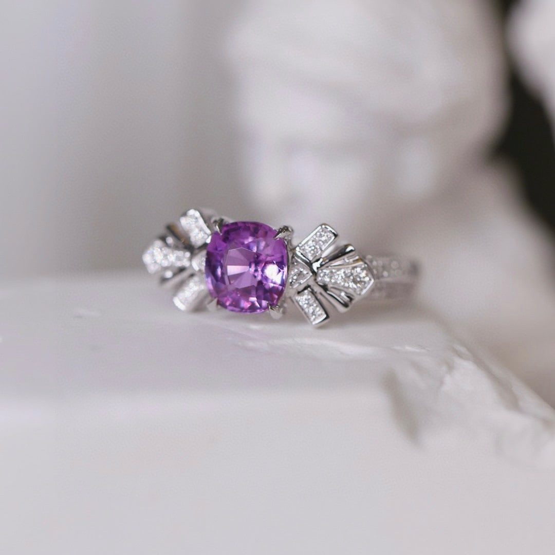 14k Gold 1.46 Ctw Natural Sapphire & Diamond Ring - 2