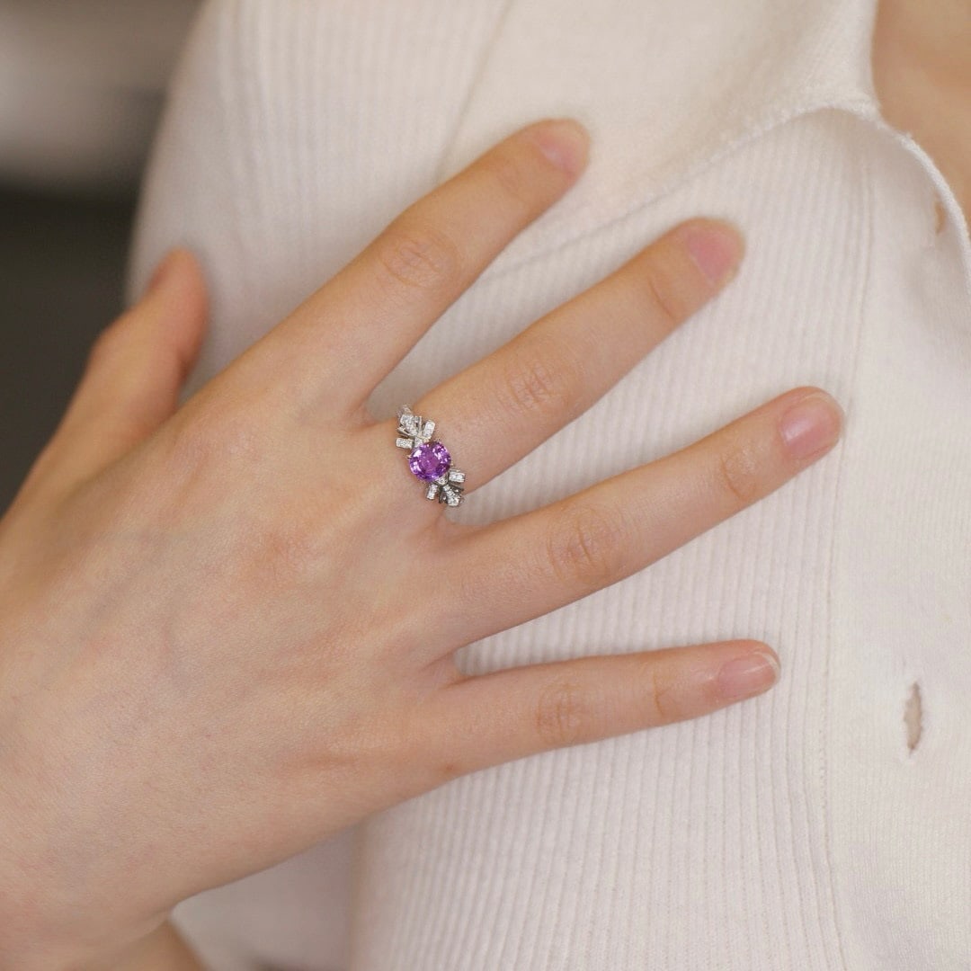 14k Gold 1.46 Ctw Natural Sapphire & Diamond Ring - 3