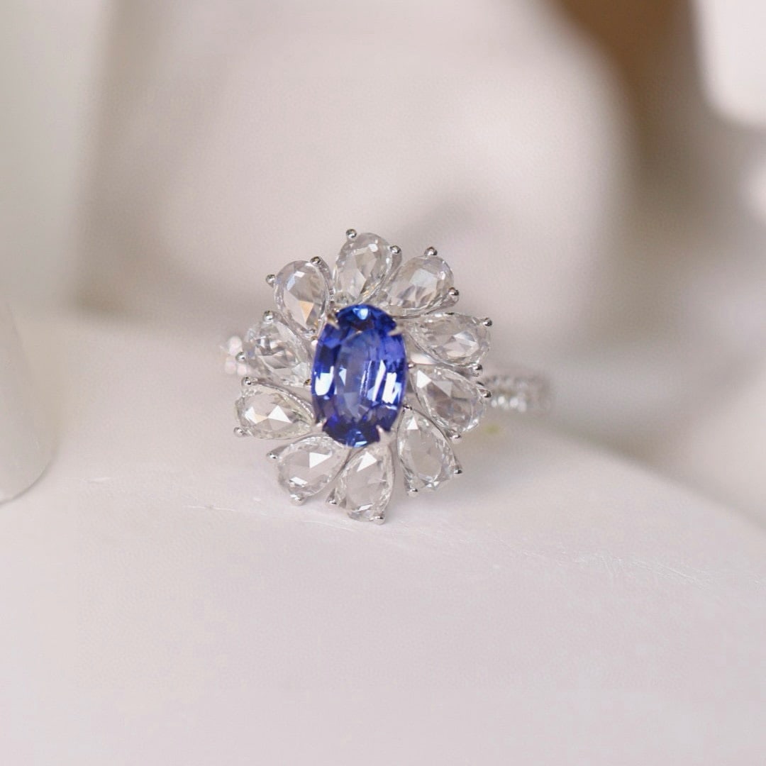 14k Gold 1.46 Ctw Natural Sapphire & Diamond Ring - 2