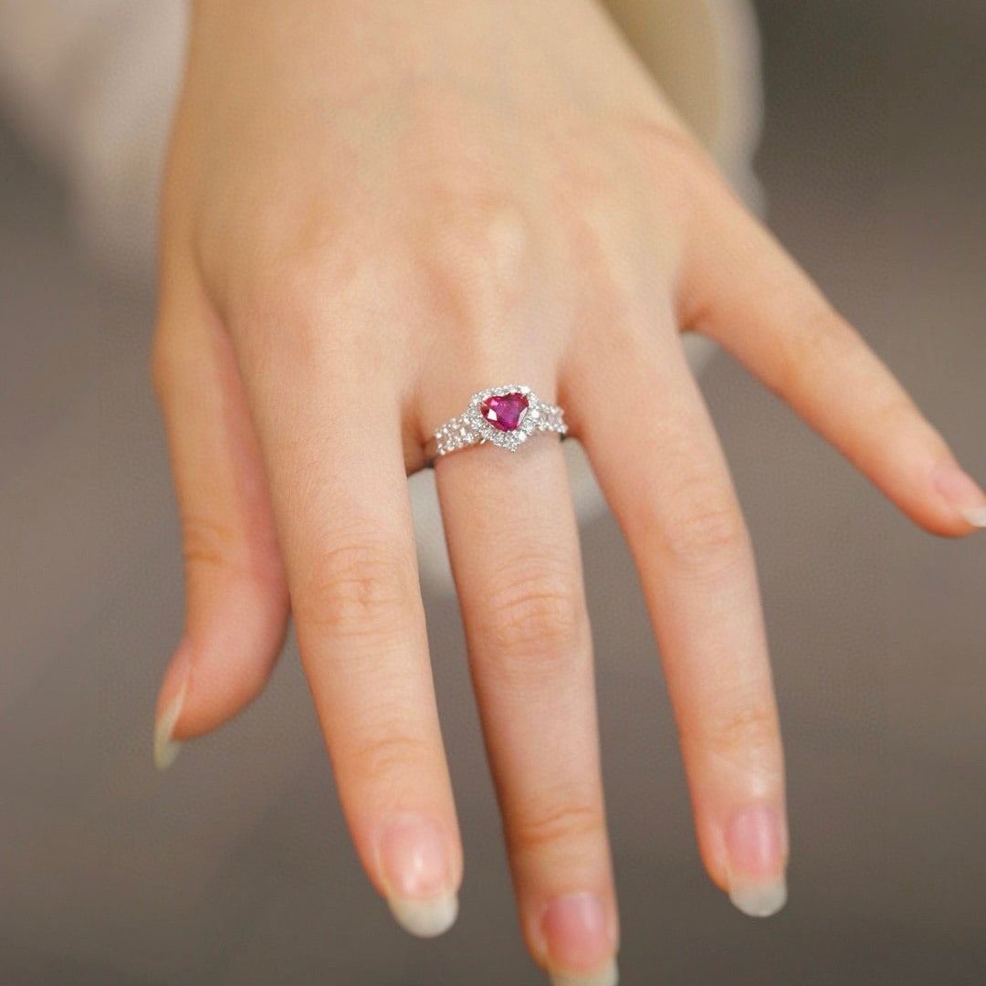 14k Gold 1.60 Ctw Natural Ruby & Diamond Ring - 2