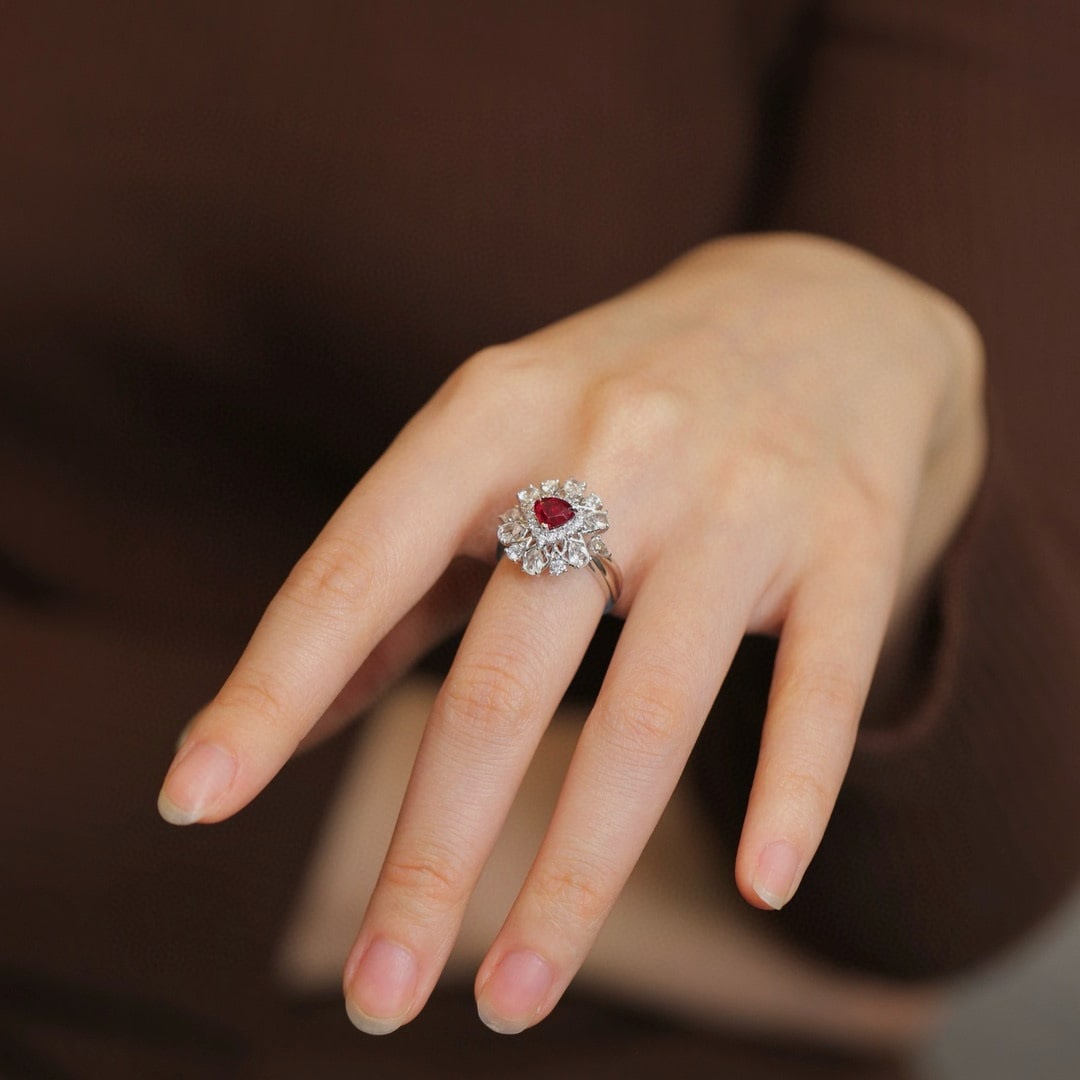 14k Gold 1.54 Ctw Natural Ruby & Diamond Ring - 3