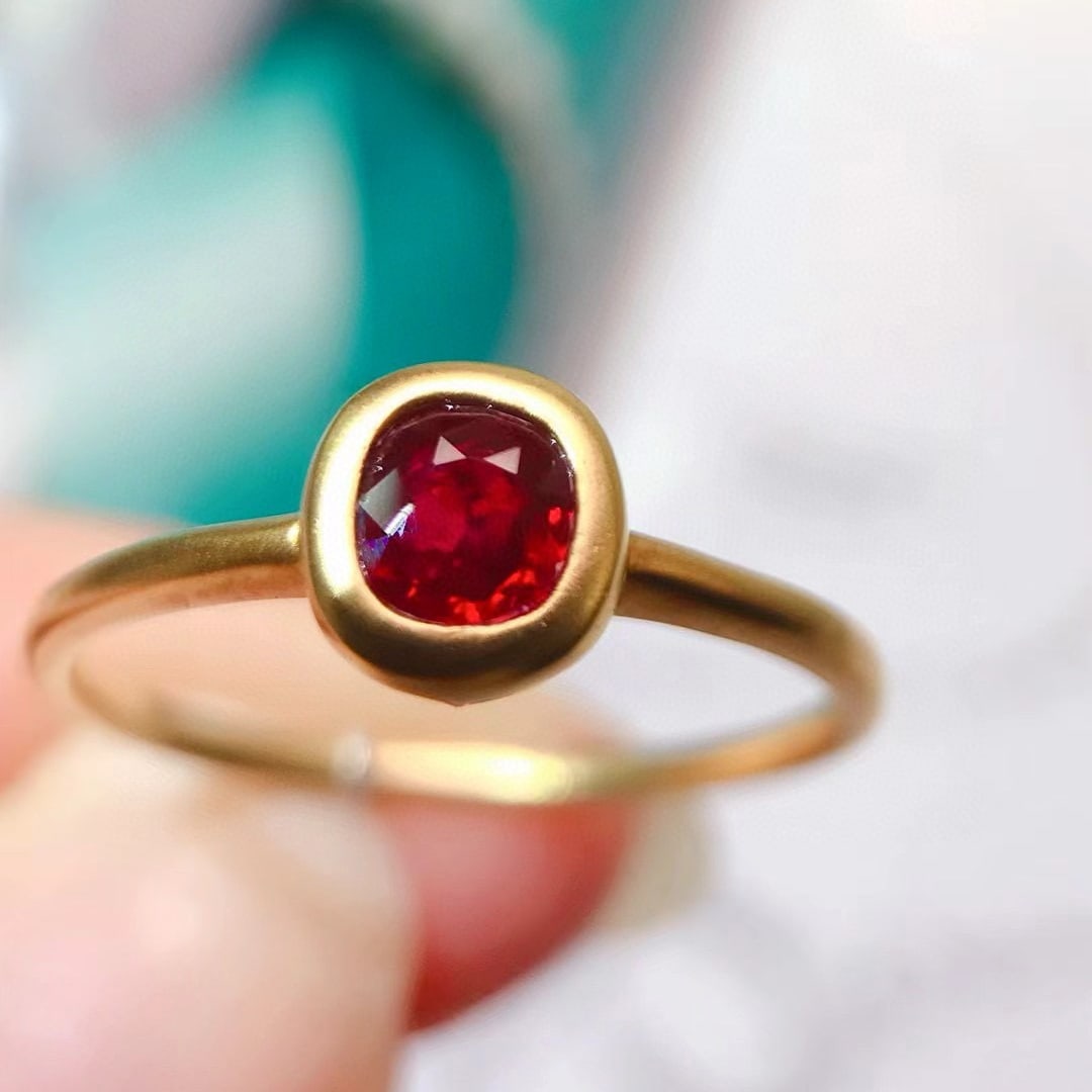 14k Gold 0.5 Ct Natural Ruby Ring - 3