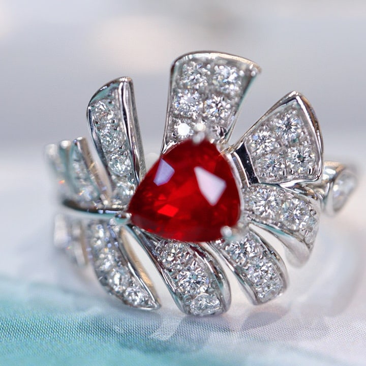 14k Gold 1.63 Ctw Natural Ruby & Diamond Ring - 2