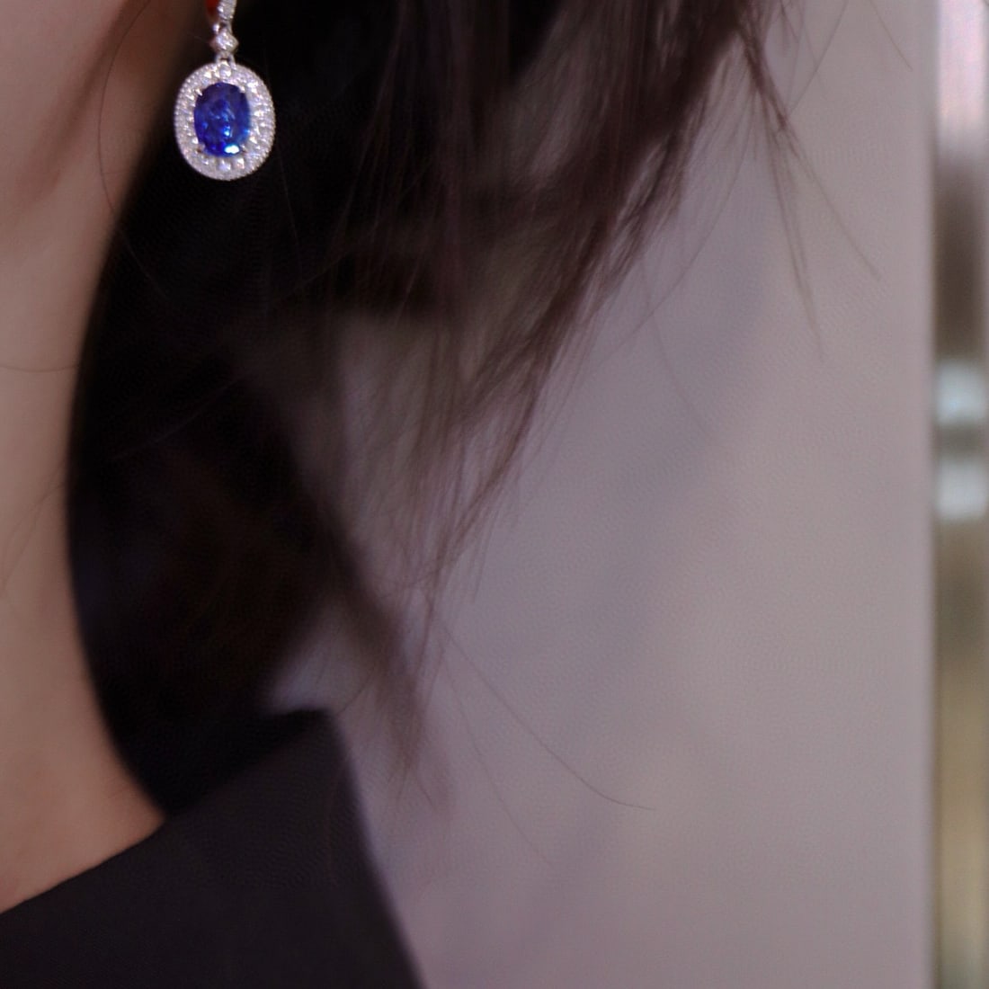 14k Gold 2.57 Ctw Natural Sapphire & Diamond Earrings - 2