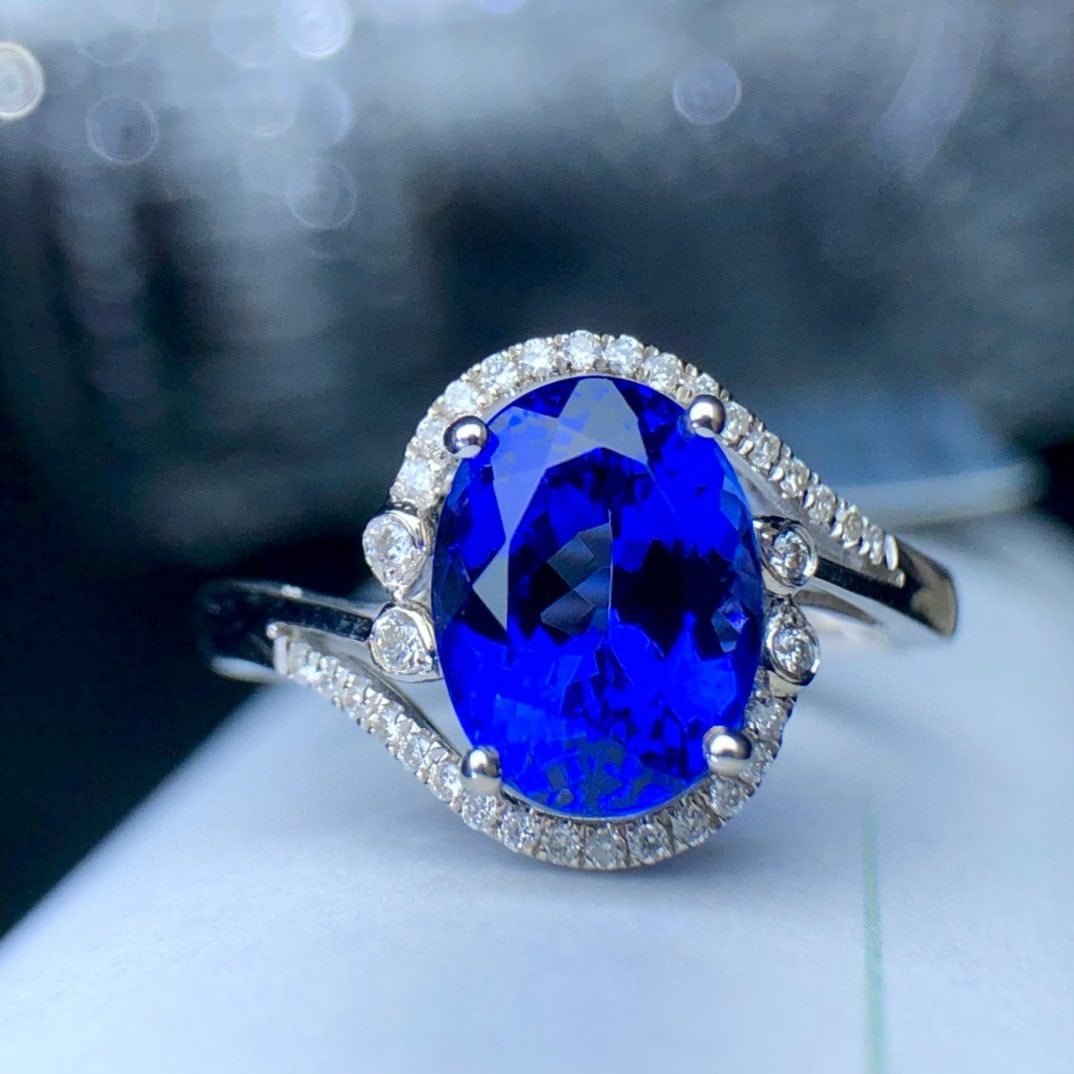 14k Gold 2.37 Ct Natural Tanzanite & Diamond Ring (1 of 7)