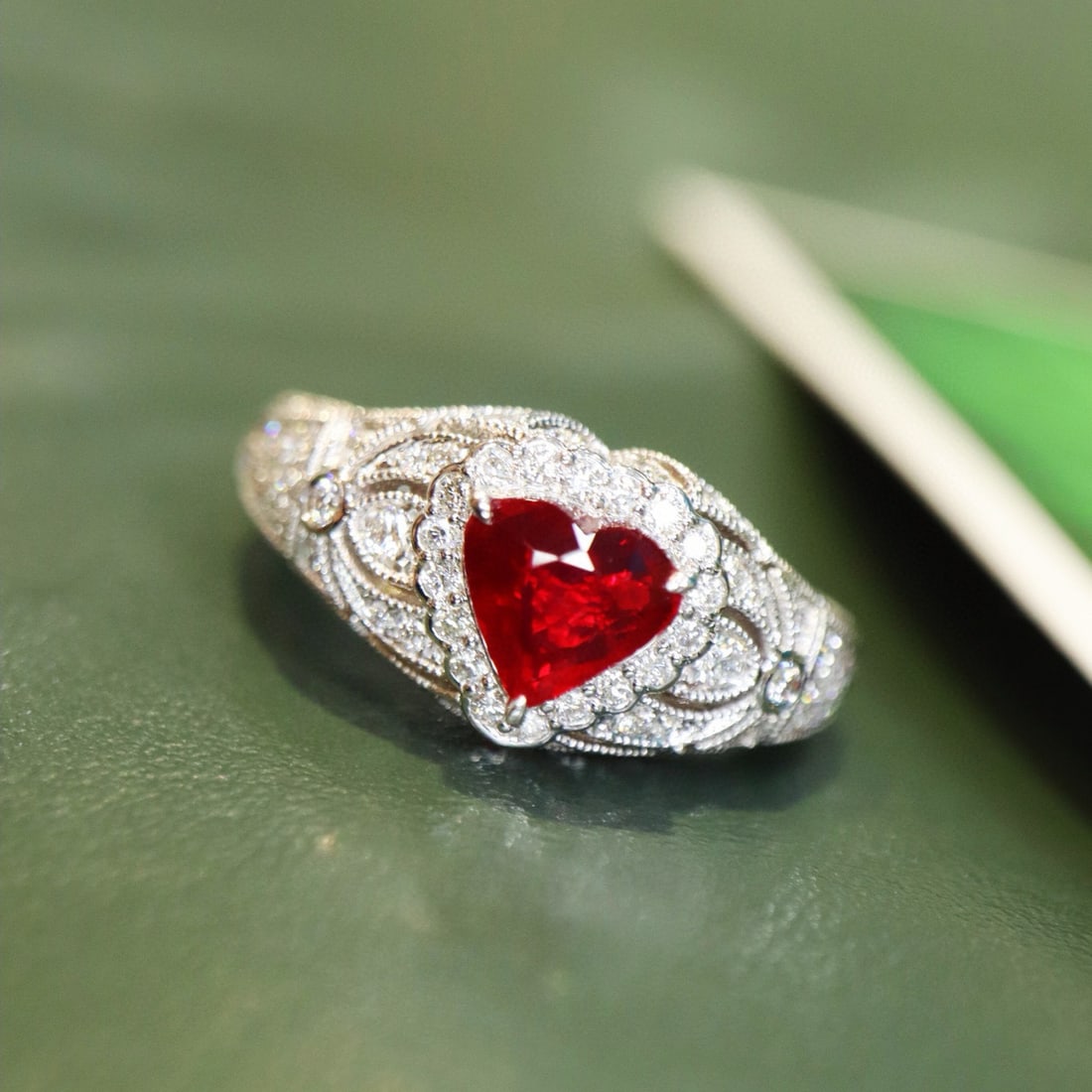 14k Gold 1.49 Ctw Natural Ruby & Diamond Ring - 3