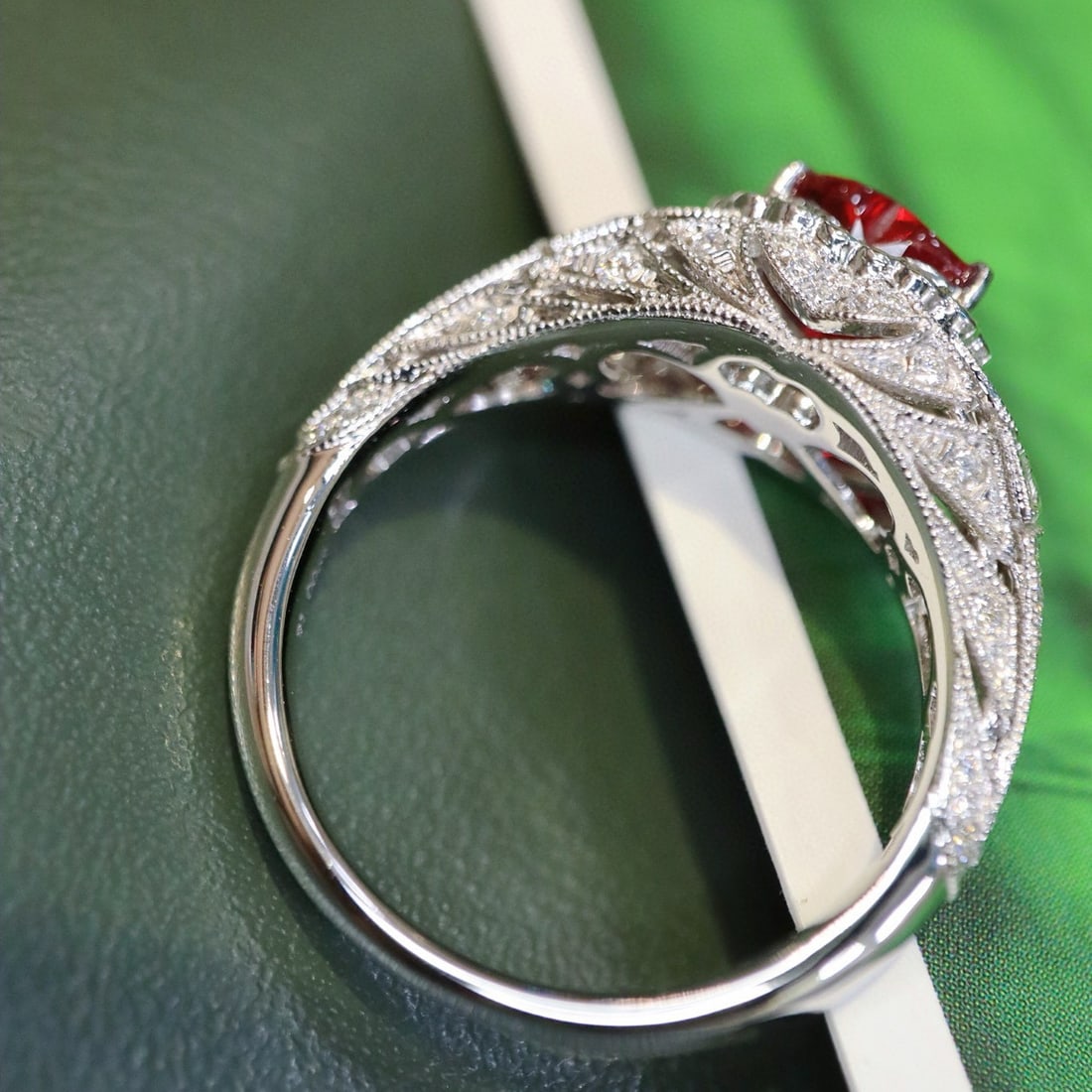 14k Gold 1.49 Ctw Natural Ruby & Diamond Ring - 4