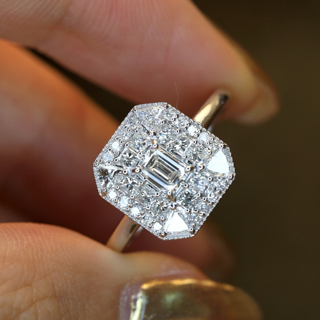 14k Gold 1.1 Ctw Natural G Diamond Ring - 6