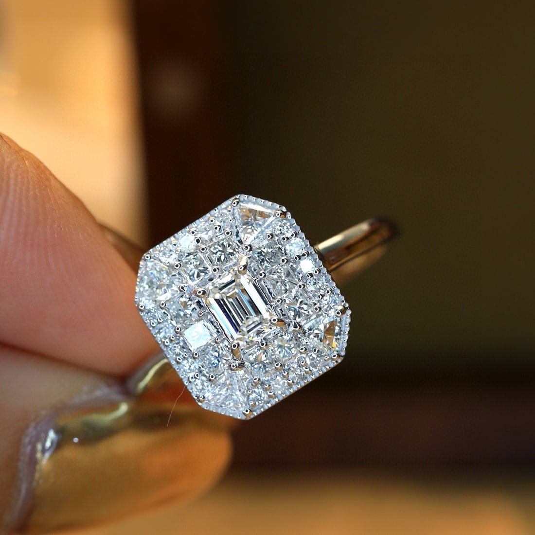 14k Gold 1.1 Ctw Natural G Diamond Ring - 7