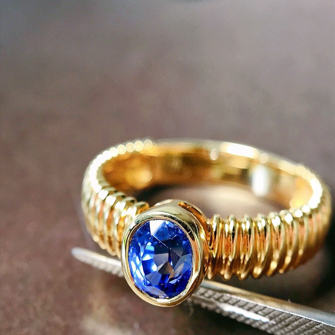 14k Gold 1.18 Ct Natural Sapphire Ring - 2