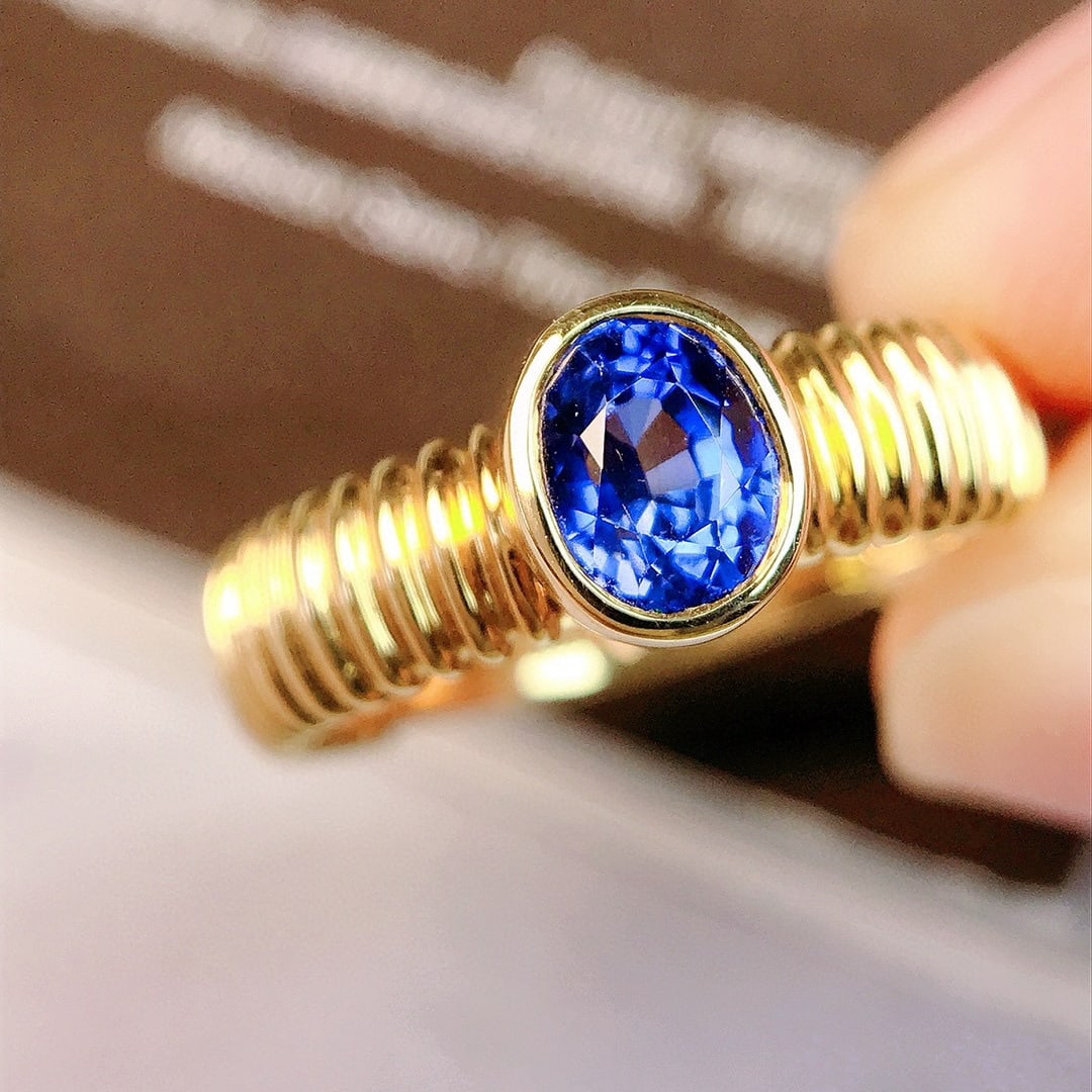 14k Gold 1.18 Ct Natural Sapphire Ring - 3