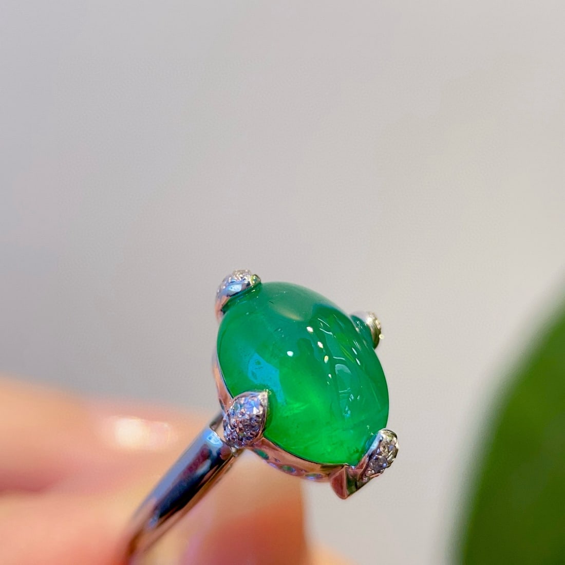 14k Gold 4.5 Ct Natural Emerald & Diamond Ring/pendant( Without Chain ) - 3