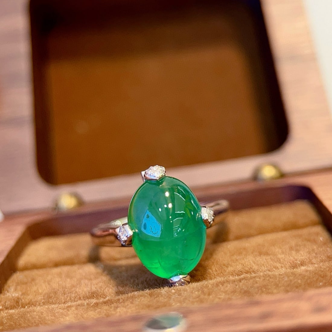 14k Gold 4.5 Ct Natural Emerald & Diamond Ring/pendant( Without Chain ) - 6