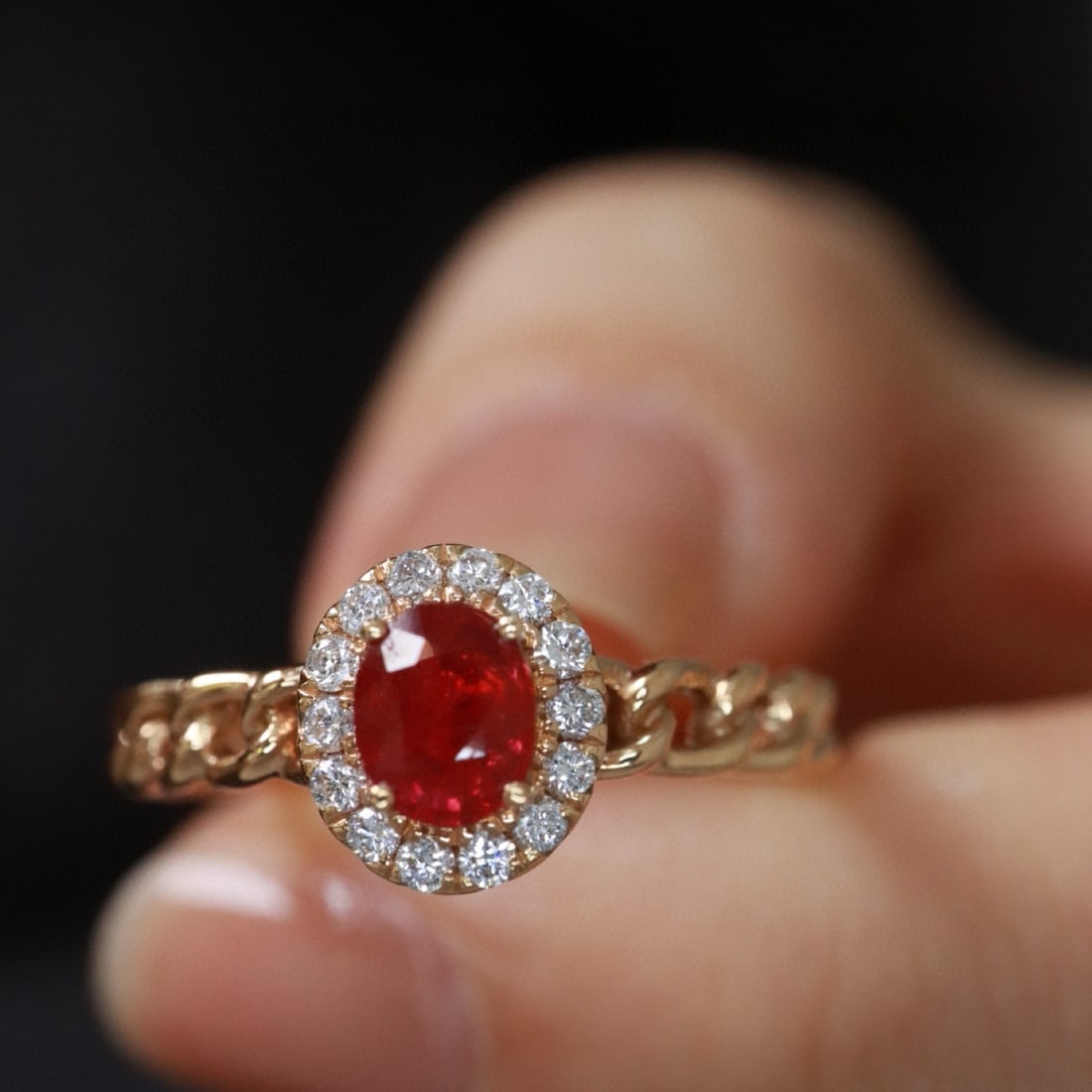 14k Gold 0.64 Ctw Natural Ruby & Diamond Ring (1 of 8)