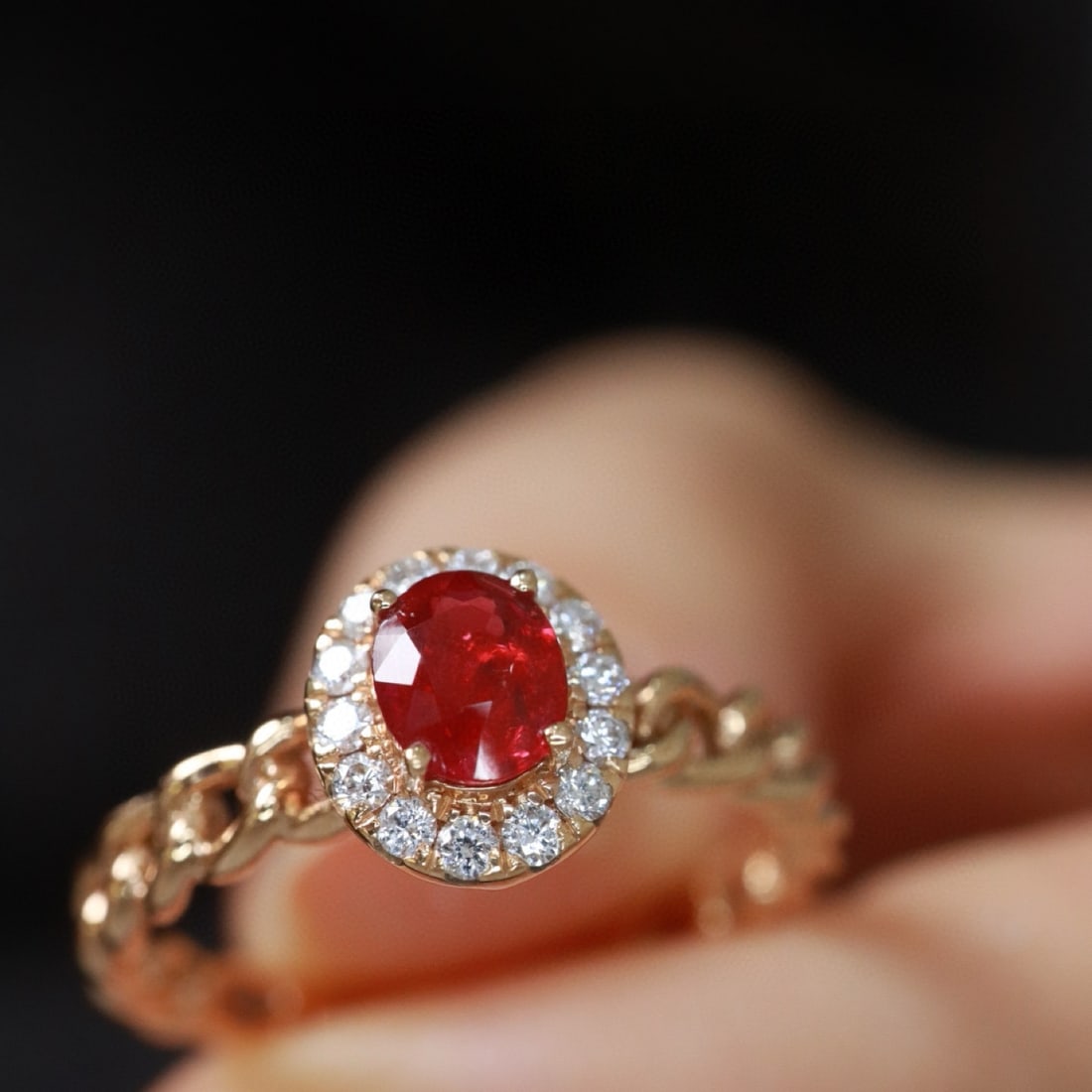 14k Gold 0.64 Ctw Natural Ruby & Diamond Ring - 4