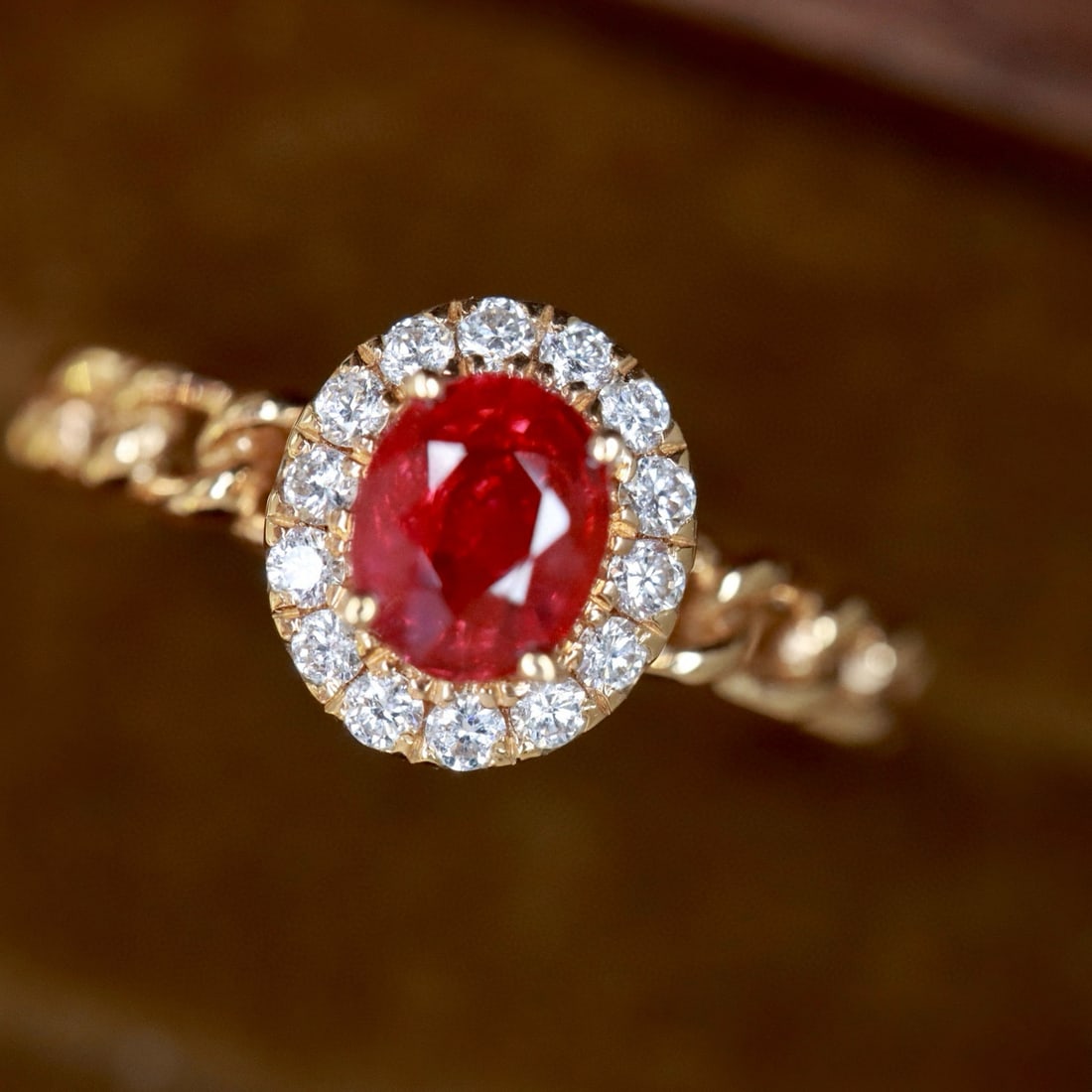 14k Gold 0.64 Ctw Natural Ruby & Diamond Ring - 5