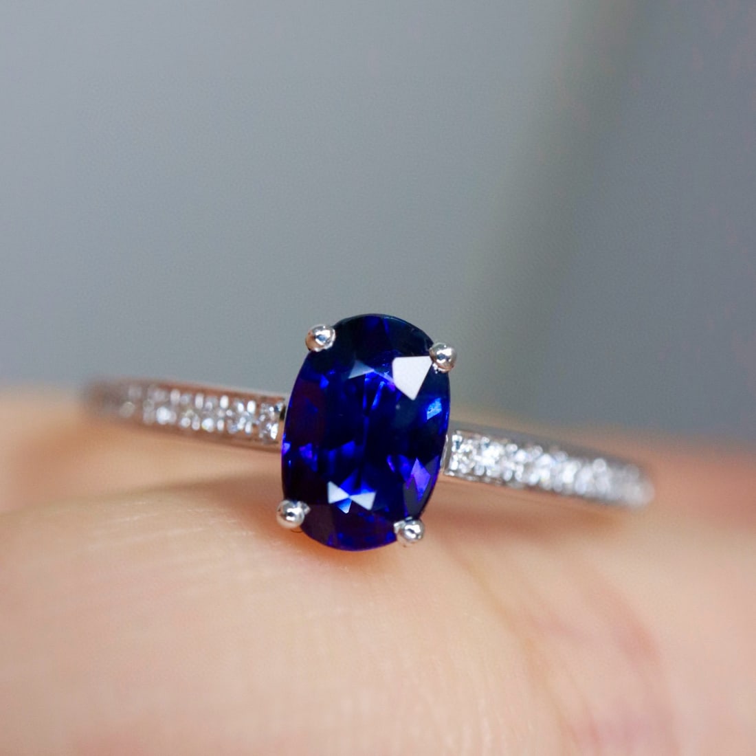 14k Gold 0.66 Ctw Natural Sapphire & Diamond Ring - 2